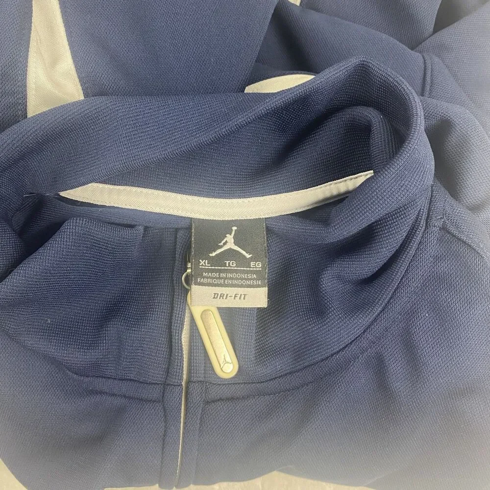 Jordan Dri Fit Jacket Mens XL Blue Logo Full Zip Athletic Sportswear Casual
